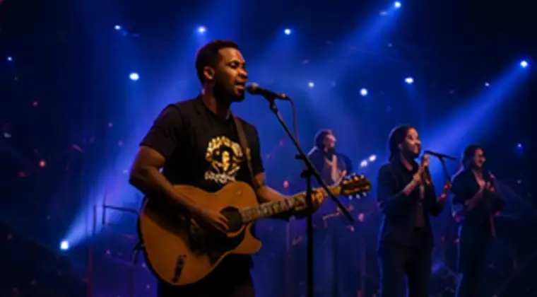 Gospel singer performing during a concert