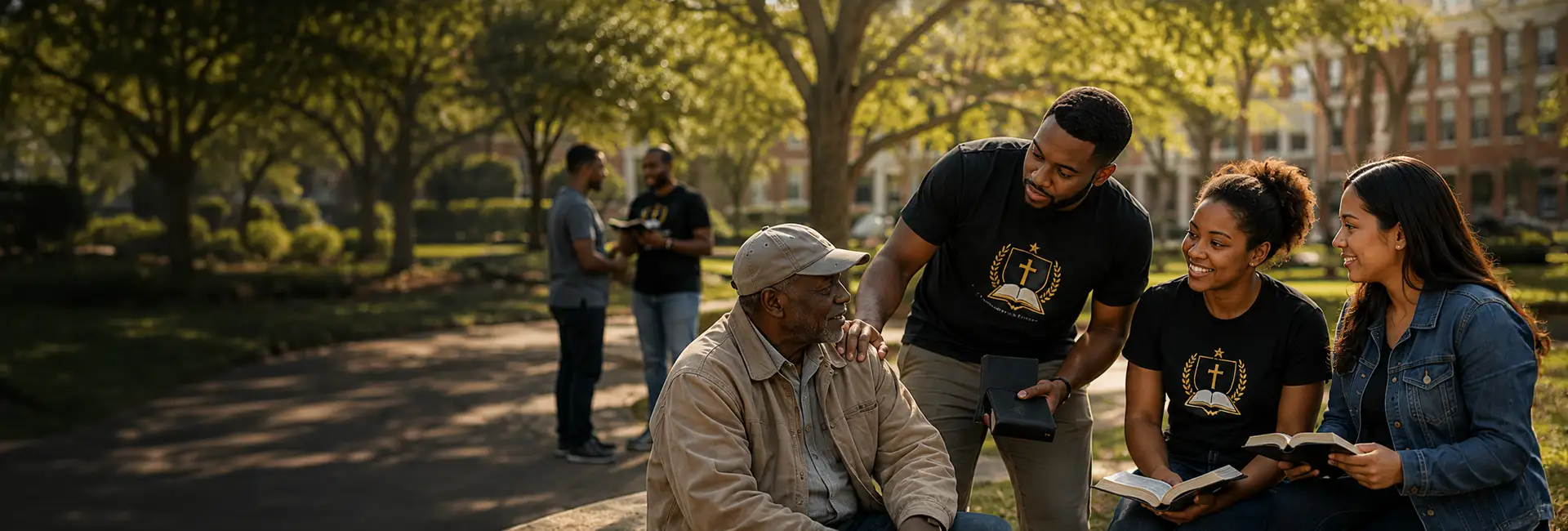 Bible College students sharing the Gospel in their community