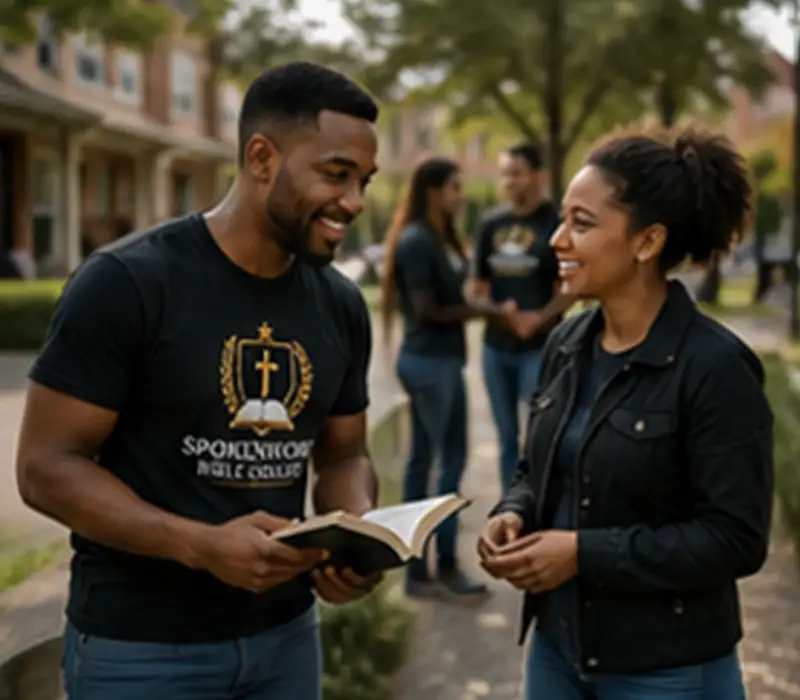 Local Bible College students sharing the Gospel