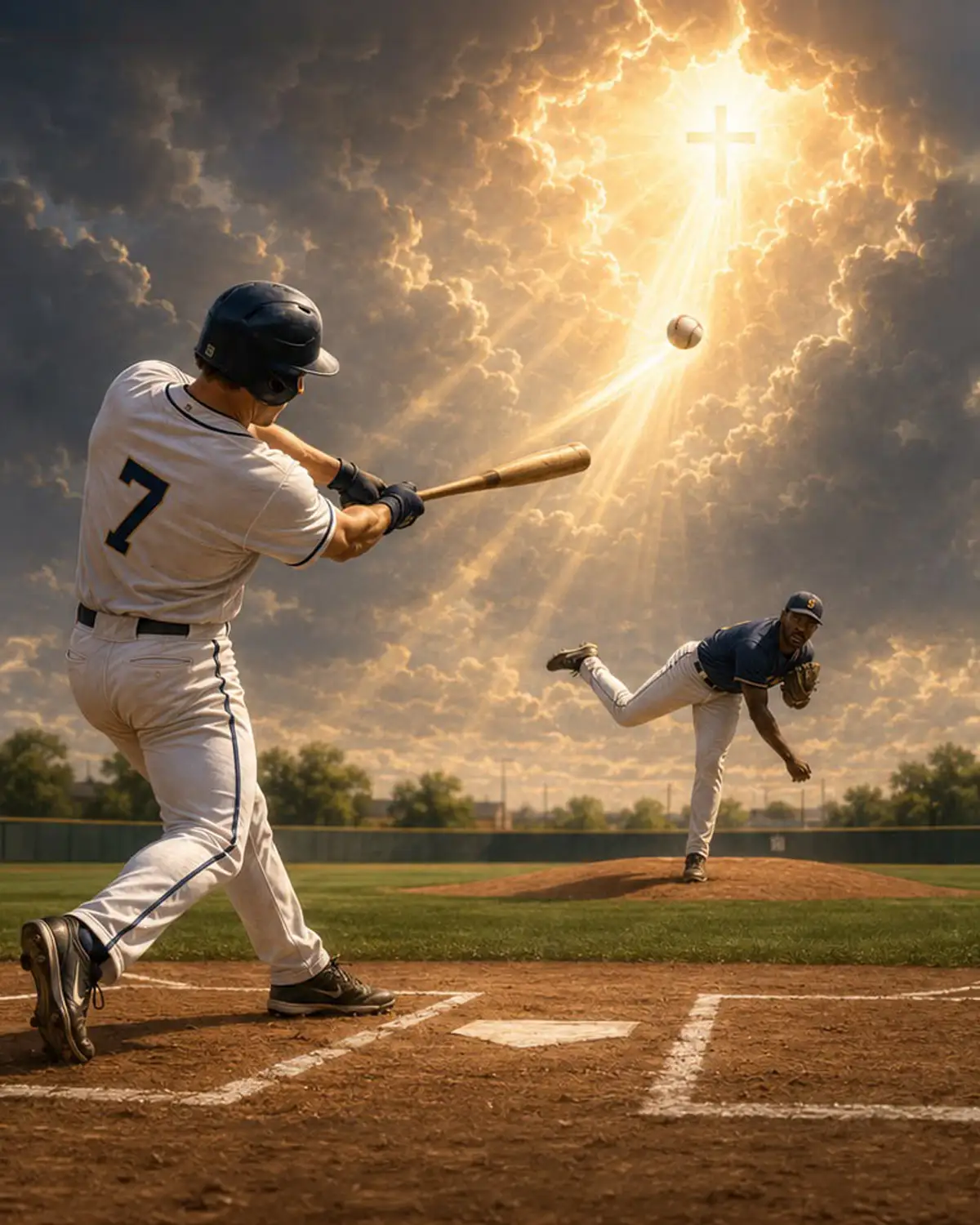 Baseball player correctly connecting with a pitch as an illustration of rightly dividing the Word